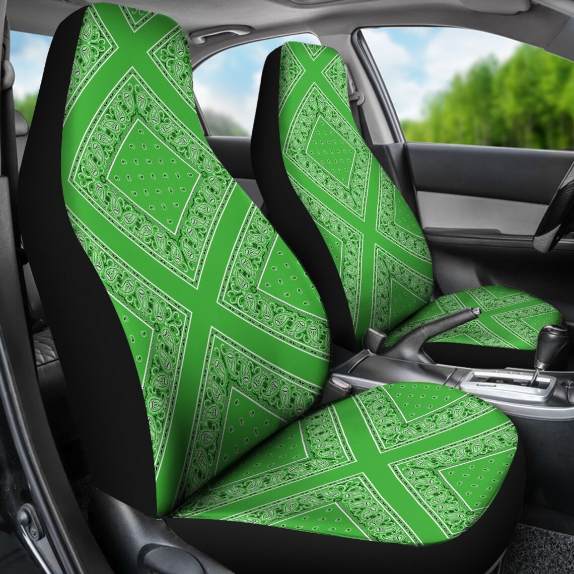 Lime Green Bandana Car Seat Covers Diamond Universal Fit Etsy UK