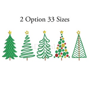 Christmas Tree Embroidery Design, Christmas Tree Embroidery File, Christmas Tree Machine, Christmas Embroidery, 2 Option, 33 Size
