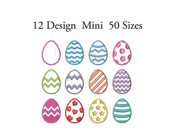 Set Mini Easter Eggs Embroidery, Set Easter Eggs Embroidery, Mini Egg Machine, Set Mini Easter Embroidery ,12 Mini Design Eggs , 50 Sizes