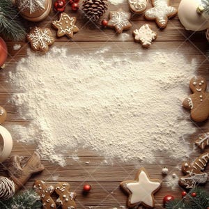 Christmas Cookie Scene Newborn Digital Backdrop
