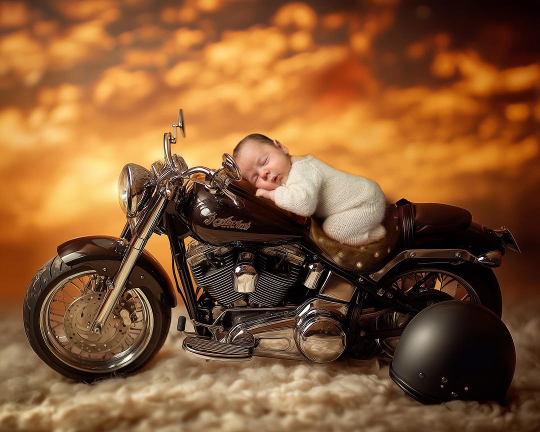 Motorcycle Newborn Dream Backdrop - Etsy