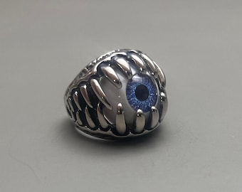 Y2k grunge silver eye ring