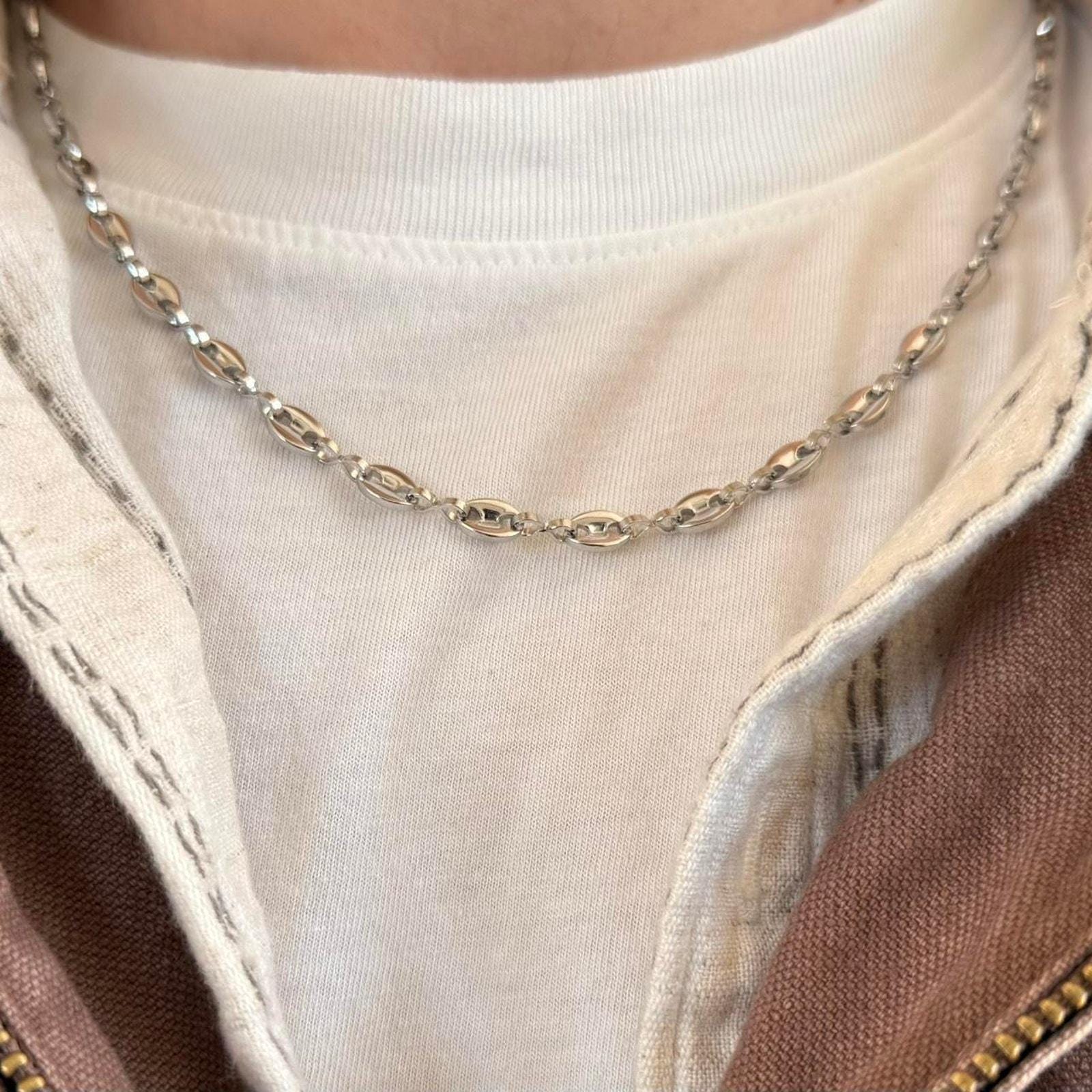 Y2K 2000s Silver Link Chain Necklace Unisex Streetwear Jewelry New - Etsy