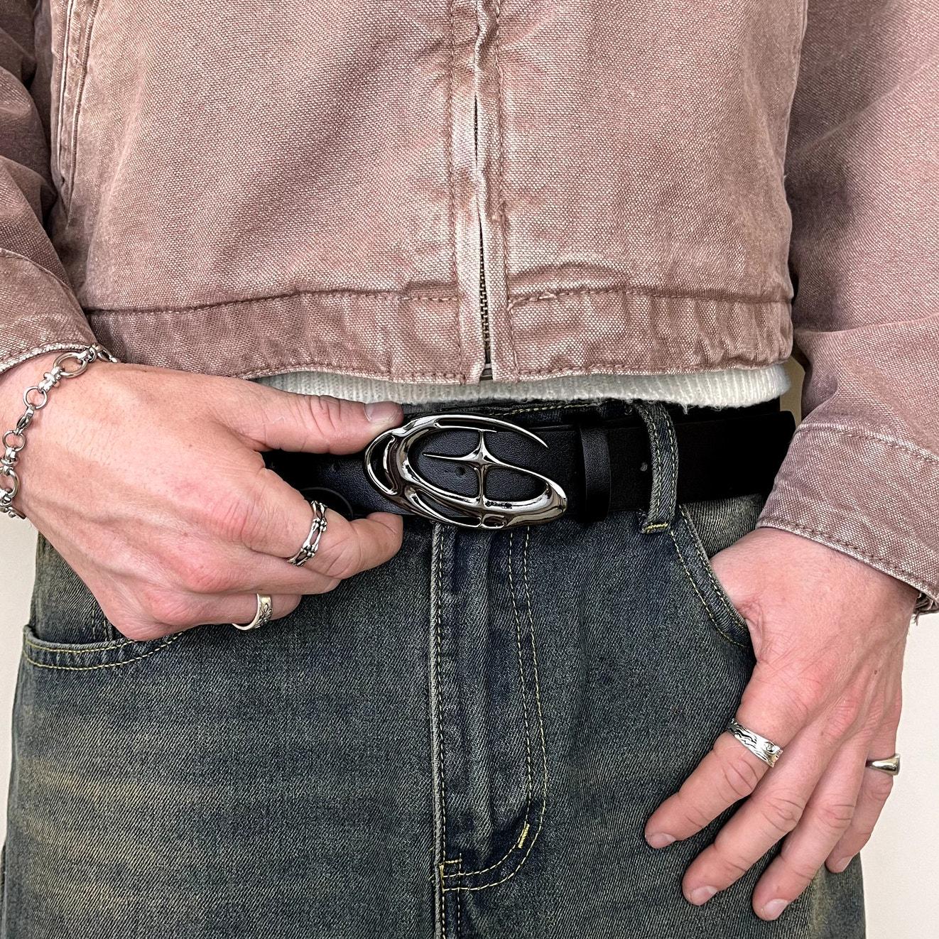 Punk Rivet Skull Cross Belt, Trendy Waistband, Y2K Belt,rock
