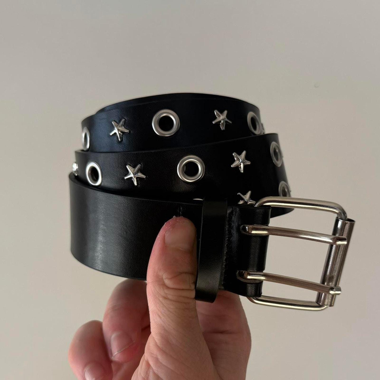 Vintage Black Studded Star Belt – Western Cowboy Boho Style  display picture 1