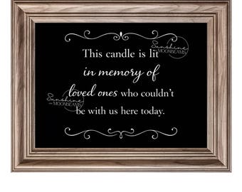 Bougie commémorative de mariage imprimable | Panneau commémoratif À la mémoire des gens | Décoration de table de mariage pour vos proches | Téléchargement numérique