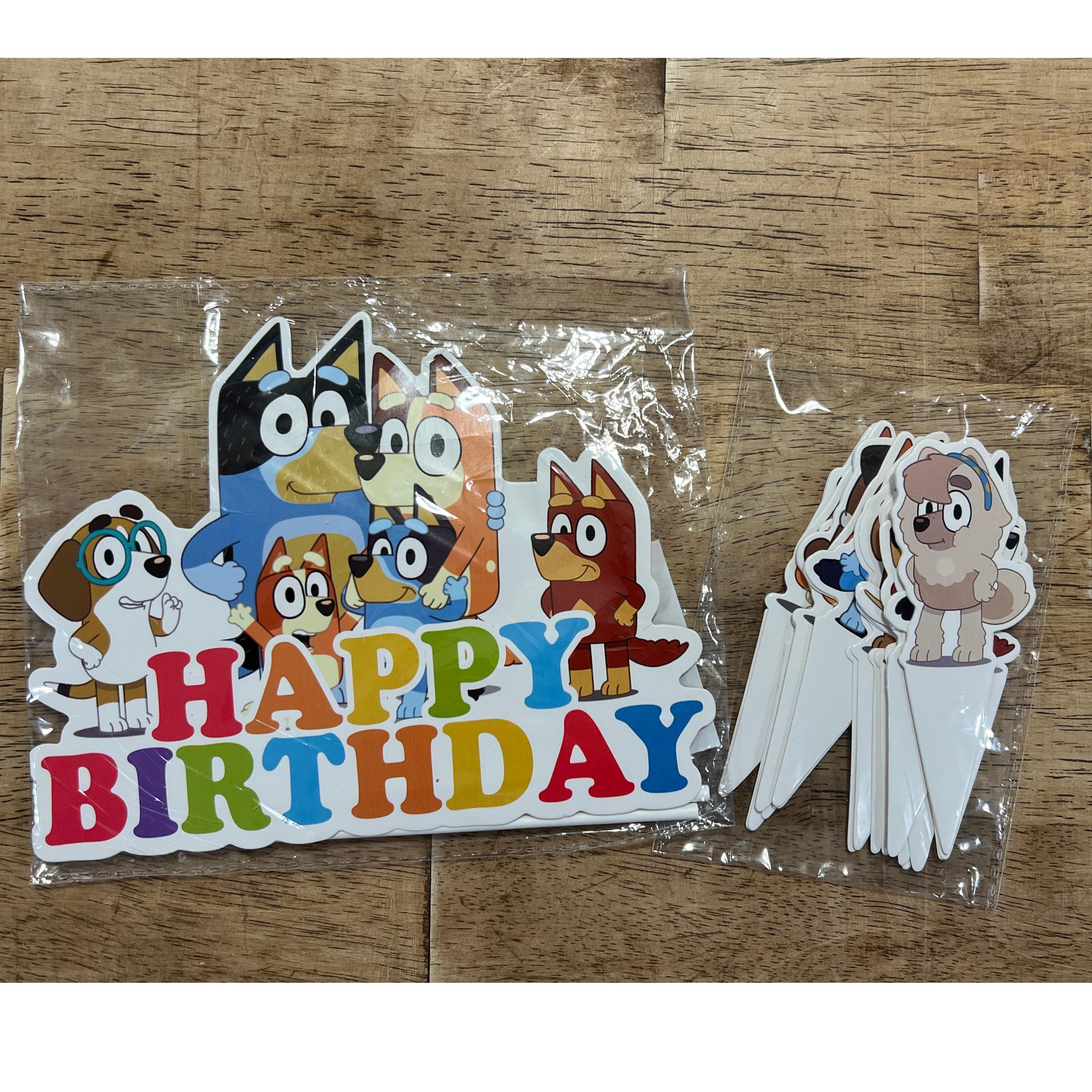 Blue Dog Cake and Cupcake Toppers
