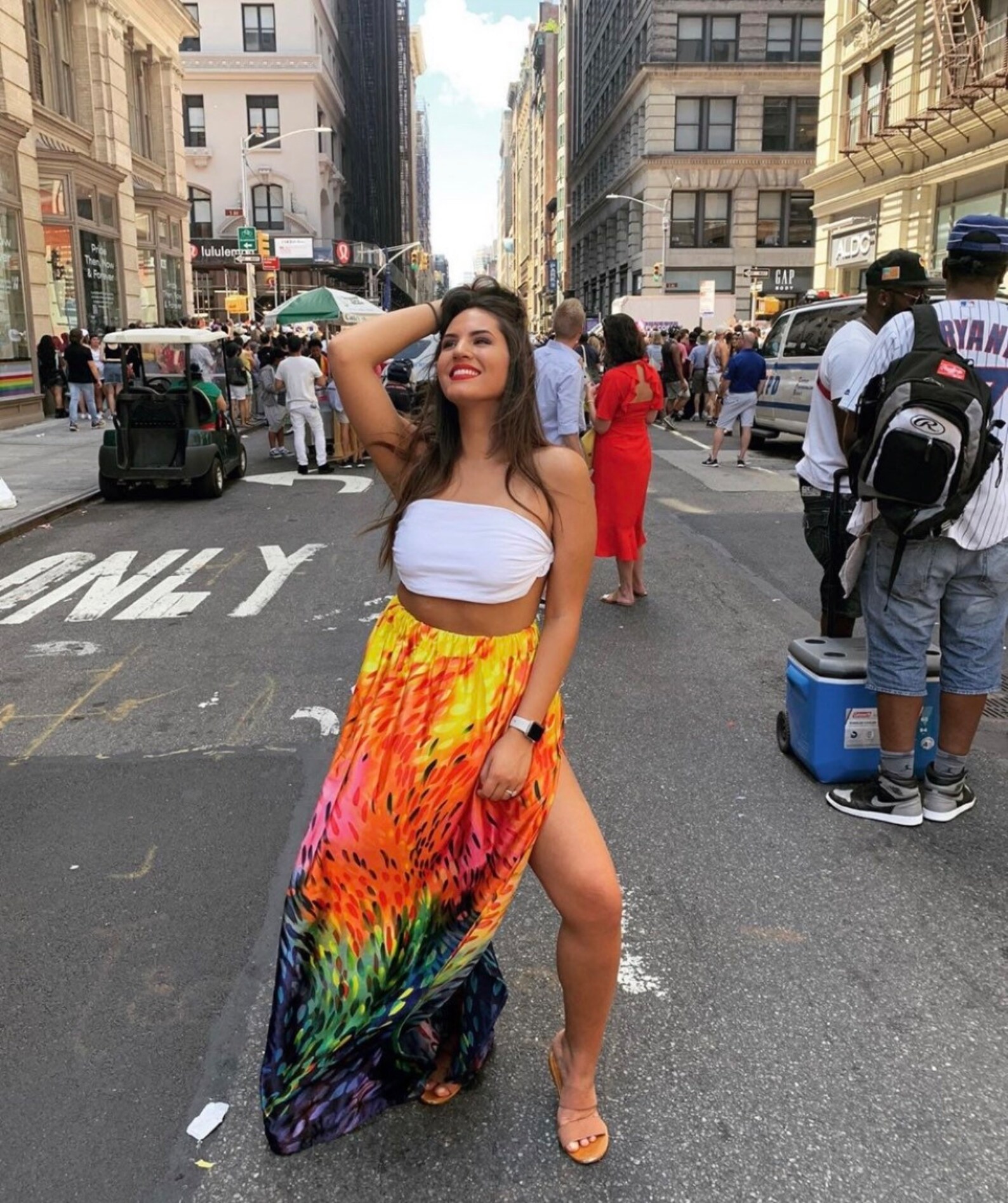 Rainbow Print Maxi Skirt, Maxi Skirt, Colorful Skirt, Long Maxi Skirt ...