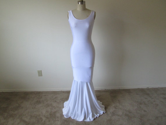 white mermaid maxi dress