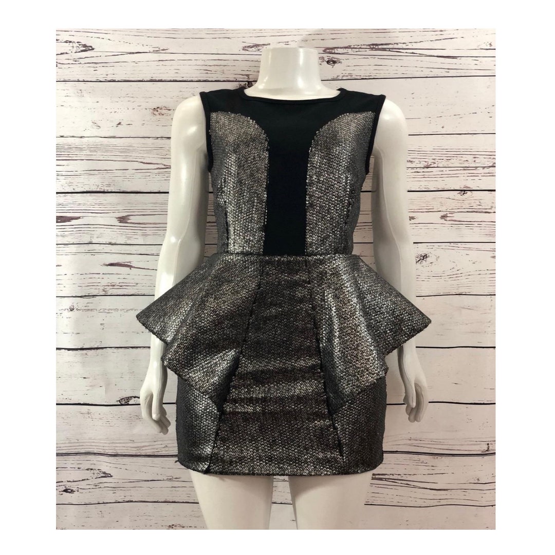 black mini dress with long sleeves Viola Long-Sleeve Bubble Hem in Sizes:L 40at40easter26 Sleeveless Tank Dress