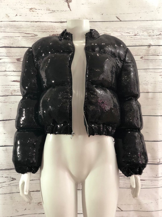 Sequin bubble coat deals