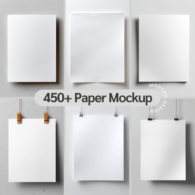 Paper Mockup, Simple Paper Mockup Template for Photoshop, PSD Poster ...