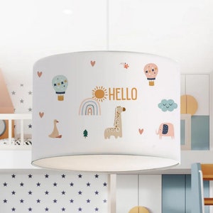 Animal Nursery Pendant Light: Fabric Kids Room Ceiling Lamp