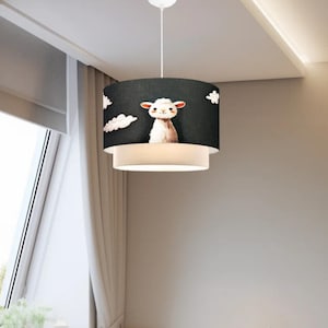 Sheep Pendant Lamp: Nursery Hanging Light, Kids Bedroom Decor