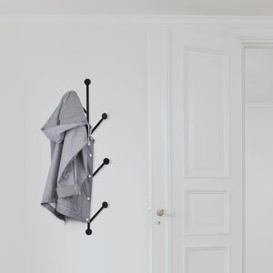 Decorative Black Metal Wall Hook Rack | Wall Mounted Entryway Organizer-Clothes Hook(9.84 x 37 in)
