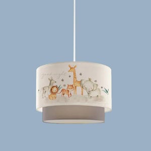 Bird Patterned Fabric Pendant Lamp for Kids Room, Cute Hanging Light, Nursery Ceiling Lamp, Animal-Themed Kids Decor,