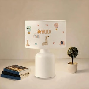 Hello Friends Nursery Pendant Light: Playroom Decor Ceiling Lamp