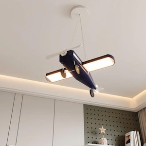 3D Airplane Pendant Light: Modern Kids Room Ceiling Lamp
