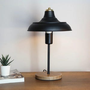 Vintage Holz Basis Tischlampe: Nachttisch Akzent Licht