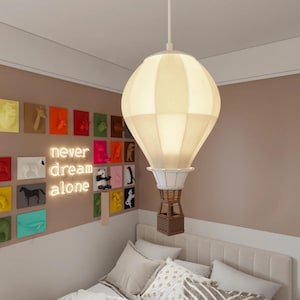 Brown Hot Air Balloon Pendant Light: Nursery Chandelier, 3D Printed PLA