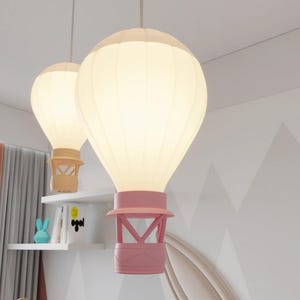 3D Printed Hot Air Balloon Lamp: Nursery Kids Room Decor, PLA LED Light