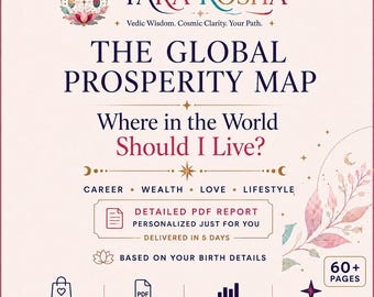 Best Countries for Your Birth Chart | Personalized Vedic Relocation Astrology & Global Prosperity Map | 60+ Page PDF