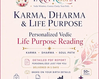 Personalized Vedic Life Purpose Reading | Karma Dharma & Soul Path Jyotish Astrology Report | 50+ Page PDF