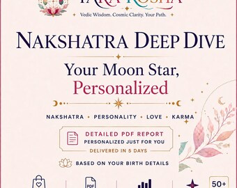 Personalized Nakshatra Reading | Vedic Moon Star Personality, Karma, Love & Life Path Astrology Report | 50+ Page PDF