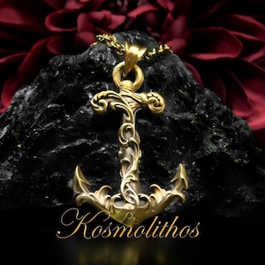 Anchor Necklace Gift For Him, Mens Anchor Bronze Pendant, Men Navy Jewelry Charm Anchor, Captain Sailor Necklace, Nautical Anchor Amulet