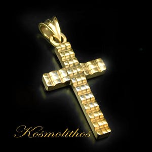 10K Solid Gold Cross Pendant, Religious Gift, Baptism Necklace
