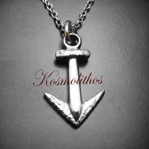 Sterling Silver Anchor Necklace, Nautical Pendant, Gift For Him