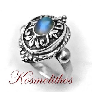 Moonstone Ring, Vintage Ring, Antique Ring, Womens Ring Silver, Art Nouveau Ring, Victorian Ring, Engraved Ring Silver, Renaissance Ring