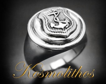 Gioiello Veterano Navy Anello US Navy In Argento 925 - Design Ancora E Aquila, Effetto Vintage, Taglia 21 Anello Veterano - Foto 11