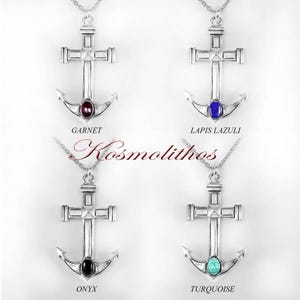 Anchor Silver Necklace Gift For Him, Navy Silver Cross Anchor, Navy Silver Cross Anchor, Captain Sailor Necklace, Nautical Anchor Necklace