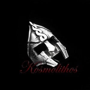 Sterling Silver Spartan Helmet Ring, Greek Warrior Jewelry Gift, King Leonidas Hand Accessorie