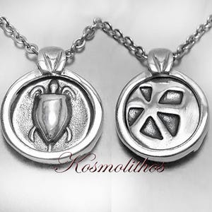 Turtle Coin Necklace, Silver Coin Necklace, Turtle Necklace, Silver Tortoise Coin, Aegina Pendant, Greek Coin, Ancient Coin, Turtle Coin