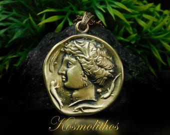 ギリシャのメダリオン 素朴な鋳造コインペンダント パンフィリア