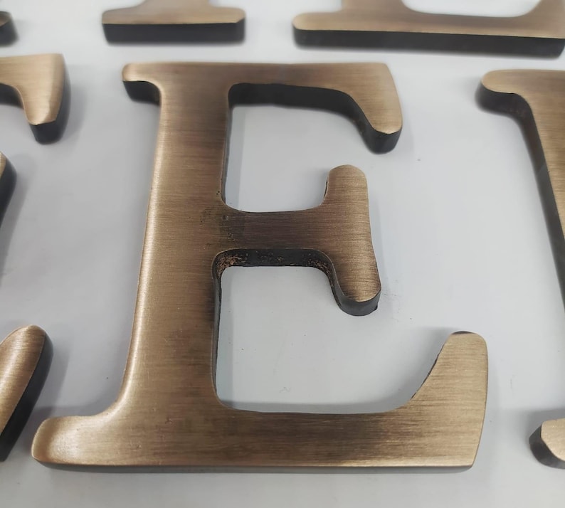 Brushed Brass Letters Antique Aged Brass Letters Polished Brass Letters ...