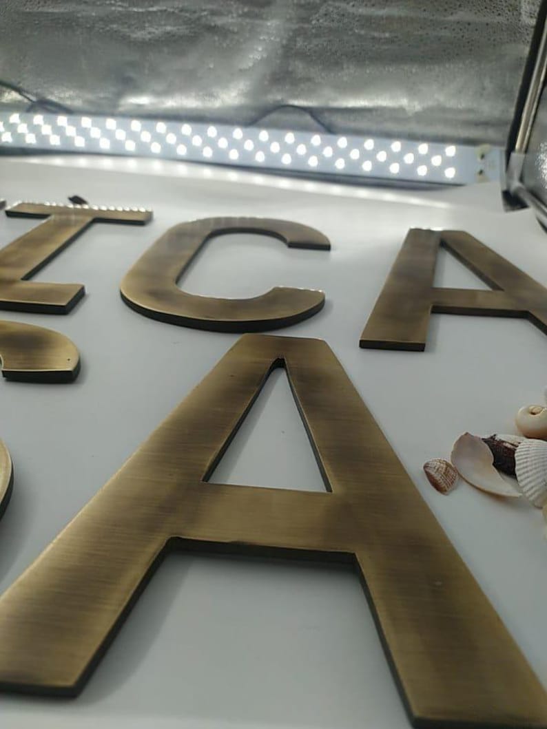 Solid Brass Lettering Handmade Antique Brass Letters Custom Sign — Solid Cast Metal Vintage ...