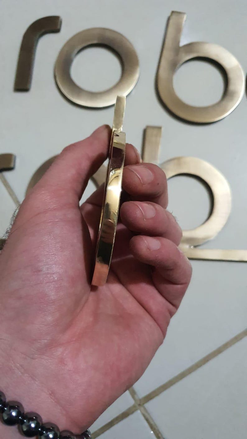 Solid Brass Lettering Custom Polished Brass Letters — Handmade Solid Cast Metal House Name ...