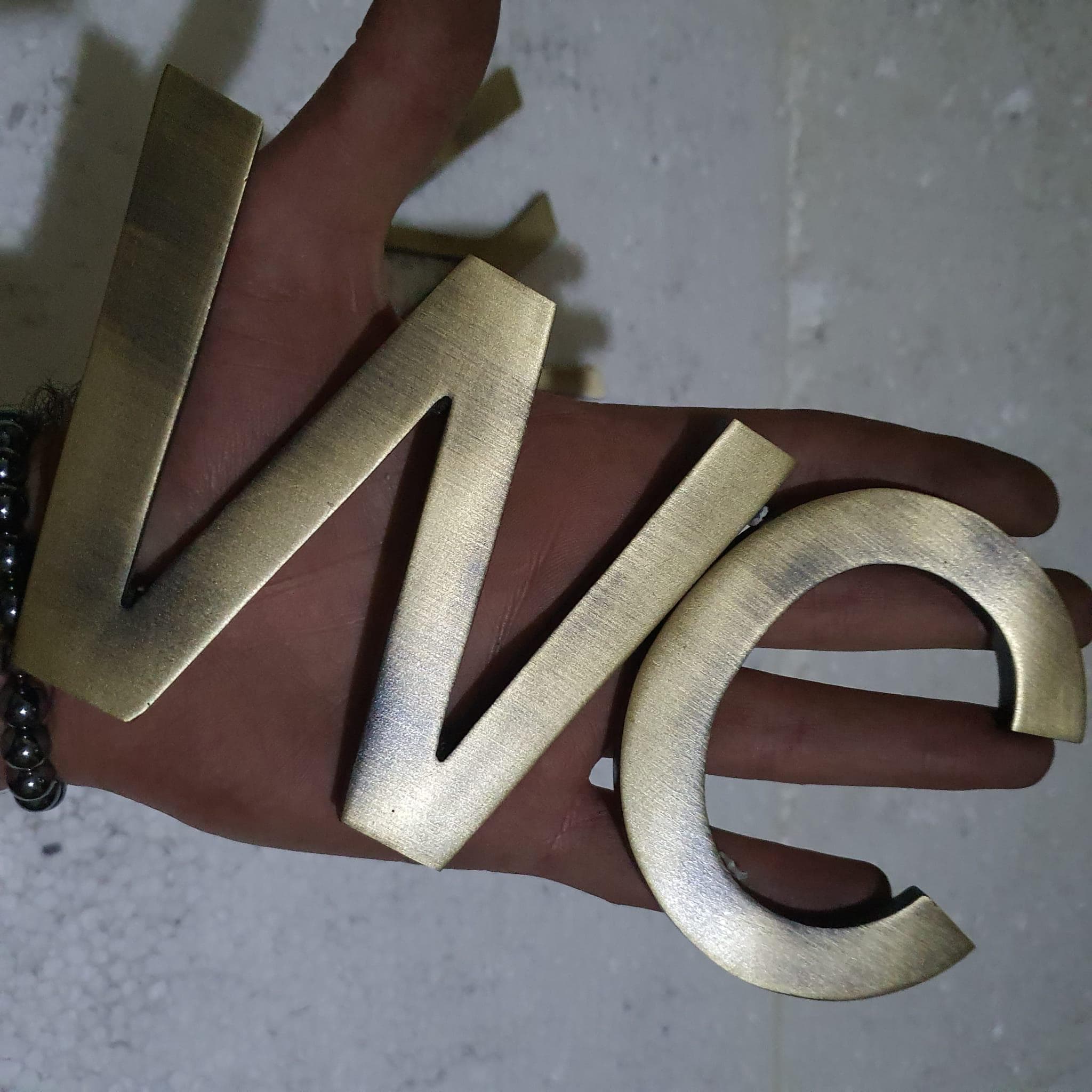 Handmade Antique Brass Letters Custom Sign — Solid Cast Metal Vintage ...