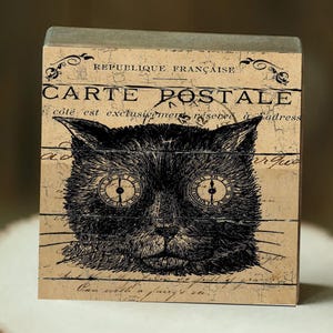 Carte Postale Black Cat ~ Block Shelf Sitter  ~ BL1133