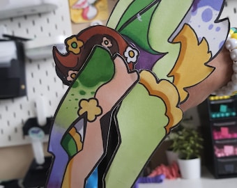 Handmade Paper Dragon Puppet: Daffodil, Cardstock Art Toy