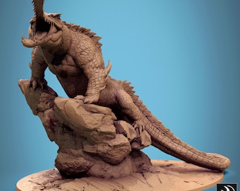Ancient Alligator | Giant Reptile Beast DND, TTRPG Miniature | Premium, Highly-Detailed 12K 3D Print | Rescale Miniatures Sculpt
