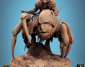 Aberrant Fighter | Mounted Insectile Aberration DND, TTRPG Miniature | Premium, Highly-Detailed 12K 3D Print | Rescale Miniatures Sculpt