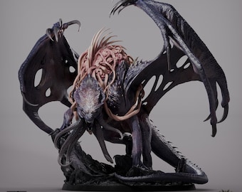 Elder Brain Dragon | Insane Dragon DND, TTRPG Miniature | Premium, Highly-Detailed 12K 3D Print | Rescale Miniatures Sculpt