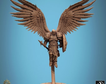 Angelic Fighter | Celestial Creature or Character DND, TTRPG Miniature | Premium, Highly-Detailed 12K 3D Print | Rescale Miniatures Sculpt