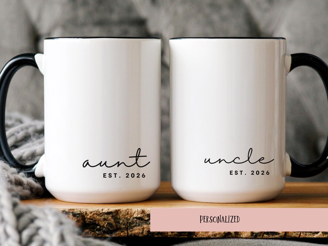 Aunt Uncle Mug Est 2026, Pregnancy Announcement Gift for Aunt and Uncle ...
