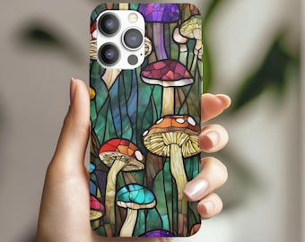 Stained Glass Mushroom iPhone Case: Artistic Protective Cover