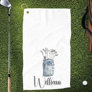 Personalized Golf Towel, Custom Printed Golf Towel, Gift for Him, Gift for Dad, Golf Towel with Name, Golf Logo Towel, Golf Gift Idea